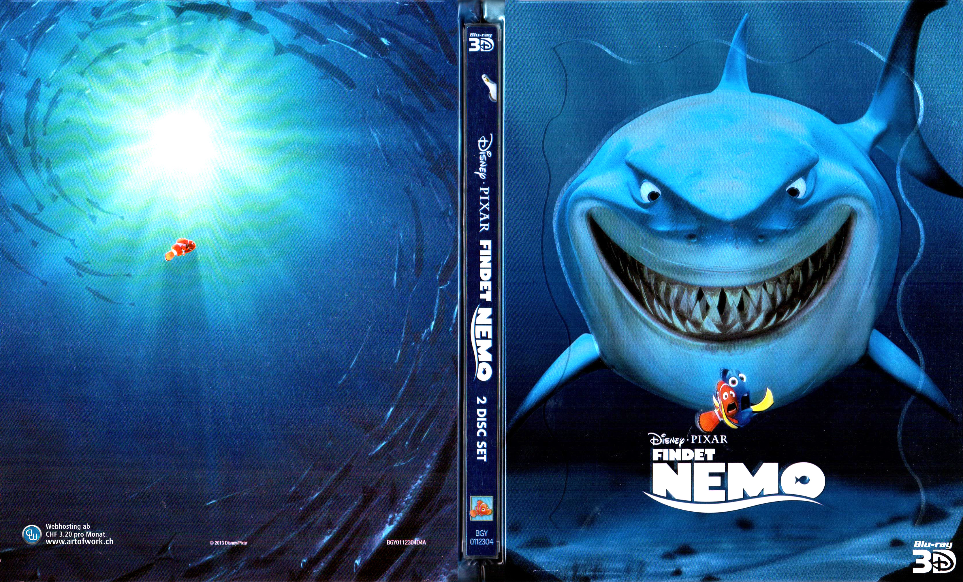 Findet Nemo 3D Blu ray Steelbook Cover Deutsch German Disney Cover deutsch Blu...
