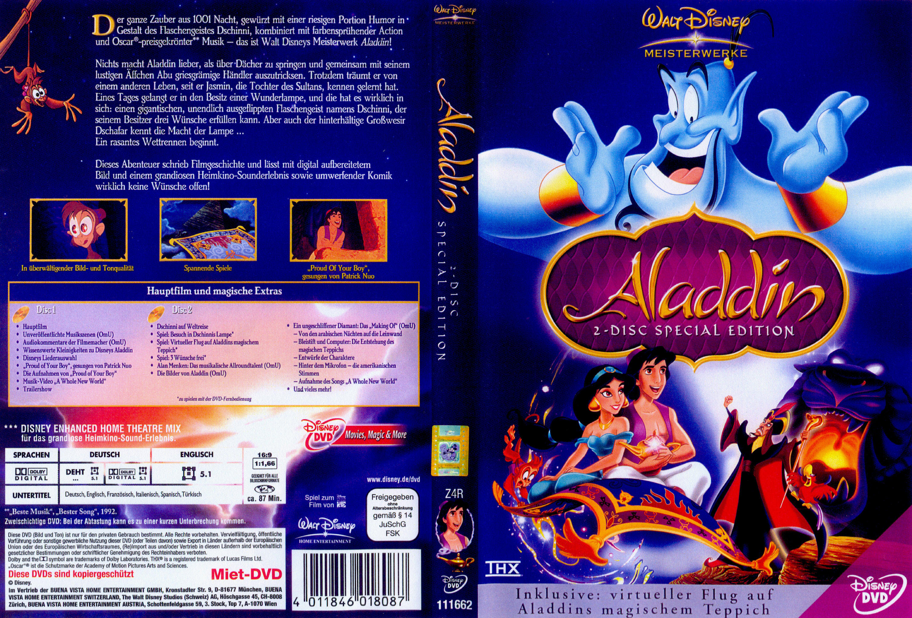 Aladdin Cover deutsch DVD.
