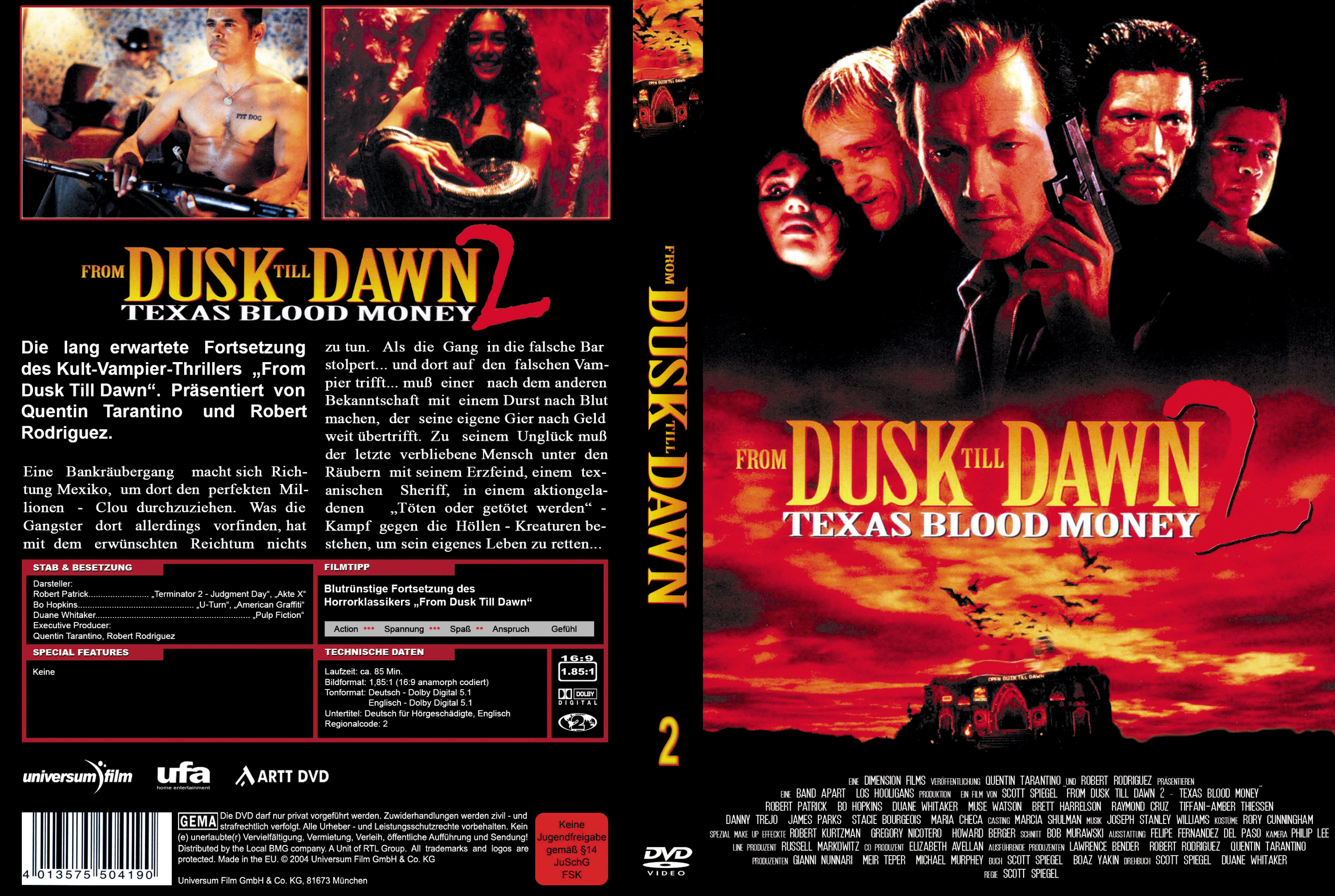 From Dusk Till Dawn 2 Texas Blood Money Free DVD Cover deutsch.